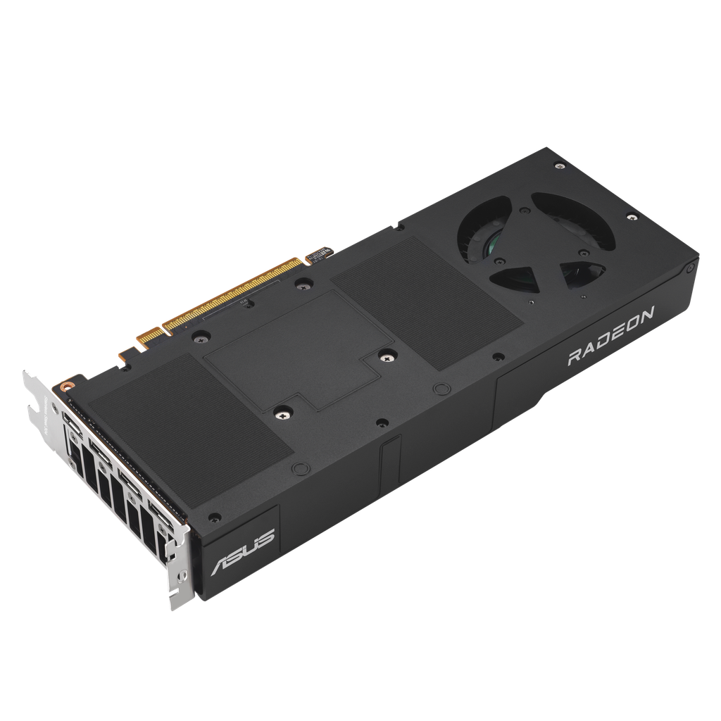 ASUS TURBO Radeon™ AI PRO R9700- rear angled view